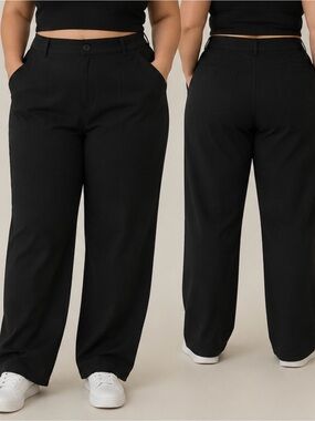 torrid Black High-Rise Wide-Leg Trousers